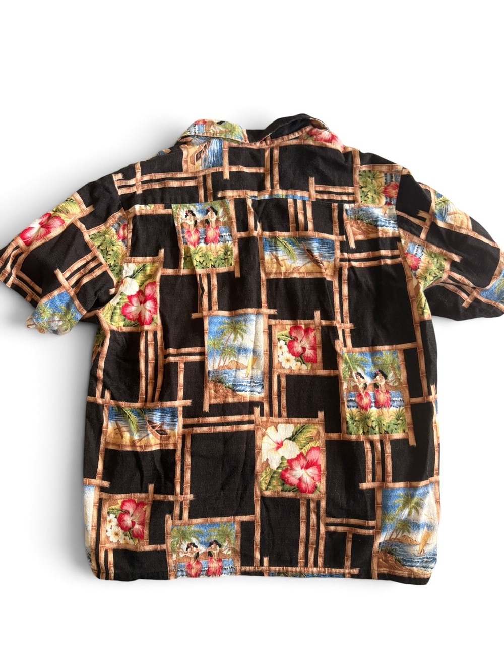 Vintage Kolekole Hawaiian Aloha Shirt XL Barkcloth Hula Girl Made in Hawaii - Picture 4 of 6